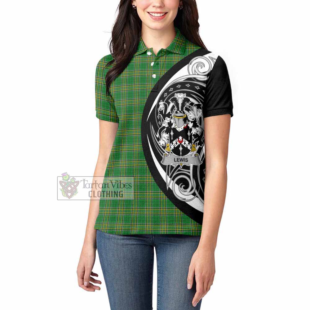 Lewis Irish Clan Women's Polo Shirt Celtic Circle Style - Tartan Vibes Clothing