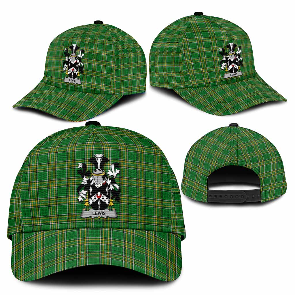 Lewis Irish Clan Tartan Classic Cap with Coat of Arms