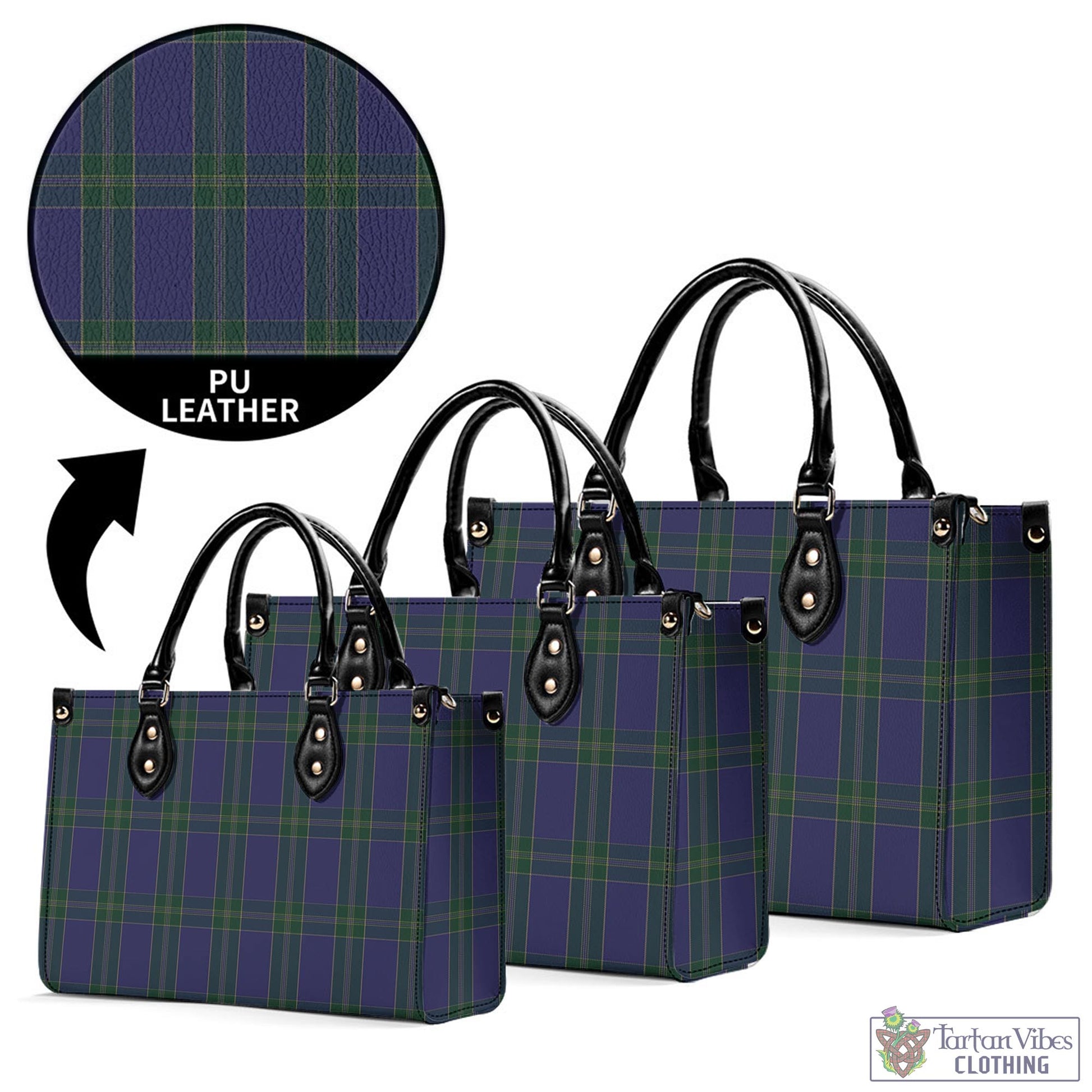 Tartan Vibes Clothing Lewis of Wales Tartan Luxury Leather Handbags