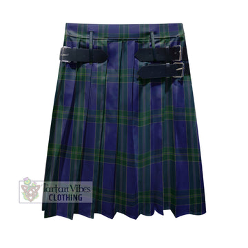 Lewis of Wales Tartan Men's Pleated Skirt - Fashion Casual Retro Scottish Kilt Style