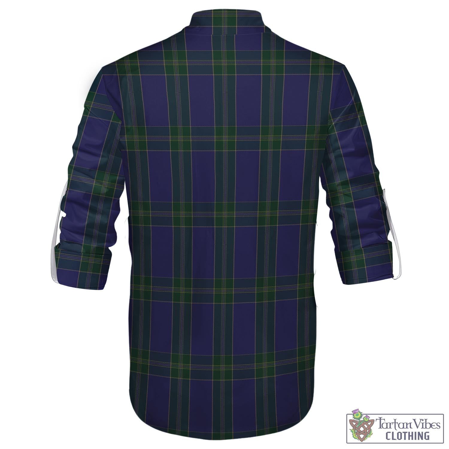 Tartan Vibes Clothing Lewis of Wales Tartan Men's Scottish Traditional Jacobite Ghillie Kilt Shirt