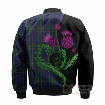 Lewis of Wales Tartan Bomber Jacket Traditional Scottish Thistle