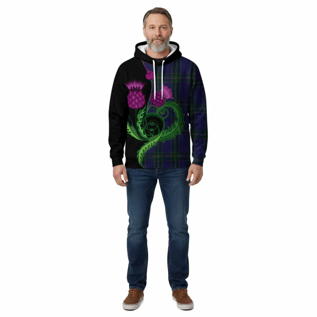 Lewis of Wales Tartan Cotton Hoodie Traditional Scottish Thistle