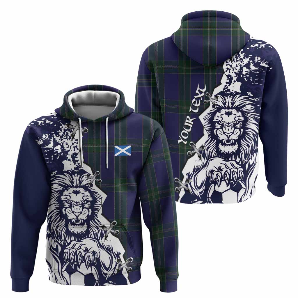 Lewis of Wales Tartan Scottish Hoodie Angry Lion With Soccer Ball Style
