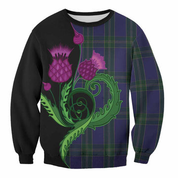 Lewis of Wales Tartan Sweatshirt Traditional Scottish Thistle