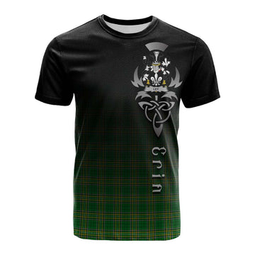 Tartan Vibes Clothing Ley Irish Clan Cotton T-shirt with Coat of Arms Erin Go Bragh Celtic Inspired