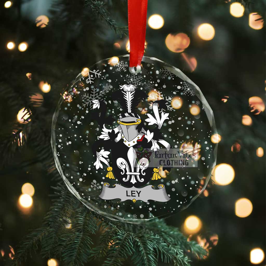Ley Irish Clan Christmas Glass Ornament with Coat of Arms - 2D-tartanvibesclothing