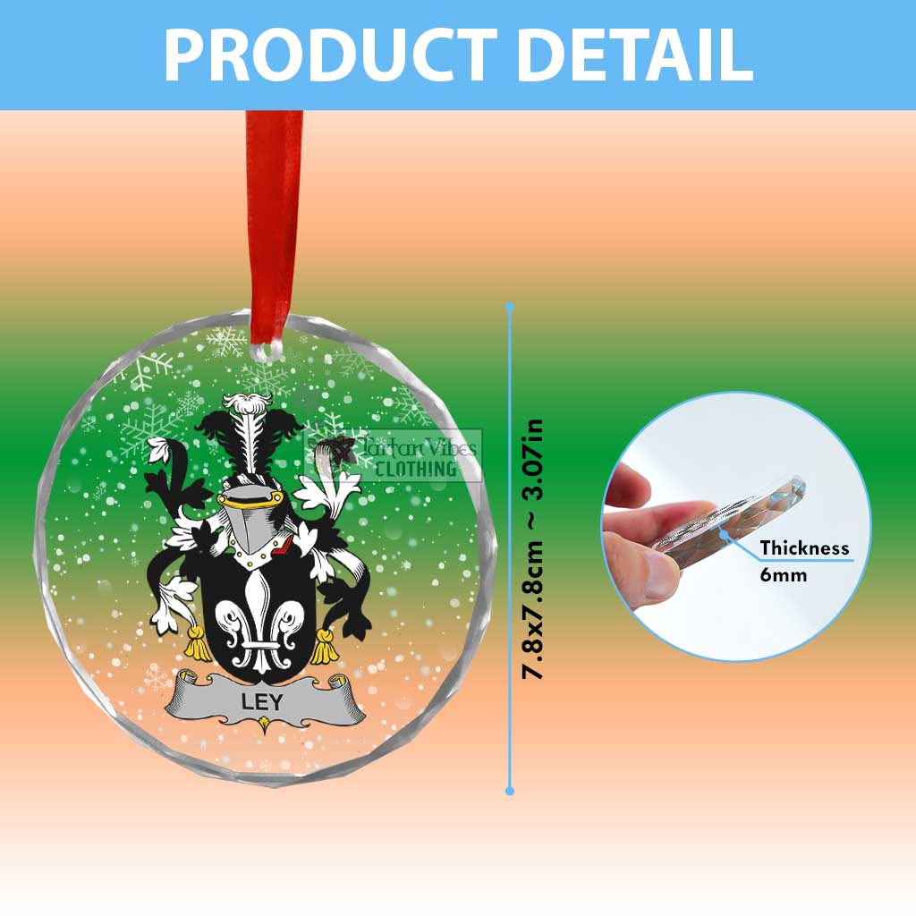 Ley Irish Clan Christmas Glass Ornament with Coat of Arms - 2D-tartanvibesclothing
