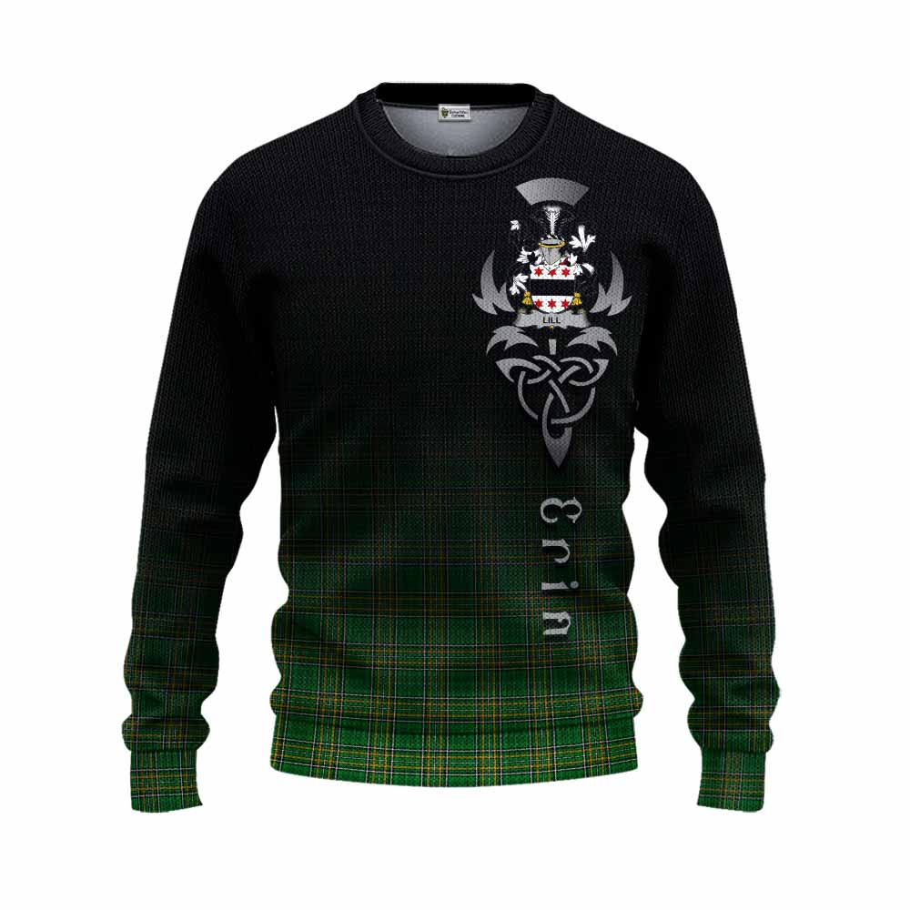 Tartan Vibes Clothing Lill Irish Clan Knitted Sweater with Coat of Arms Erin Go Bragh Celtic Inspired