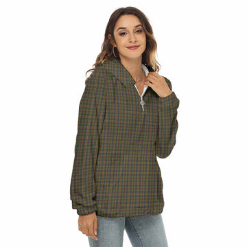 Tartan Vibes Clothing Limerick County Ireland Tartan Women's Borg  Half Zip Fleece Hoodie