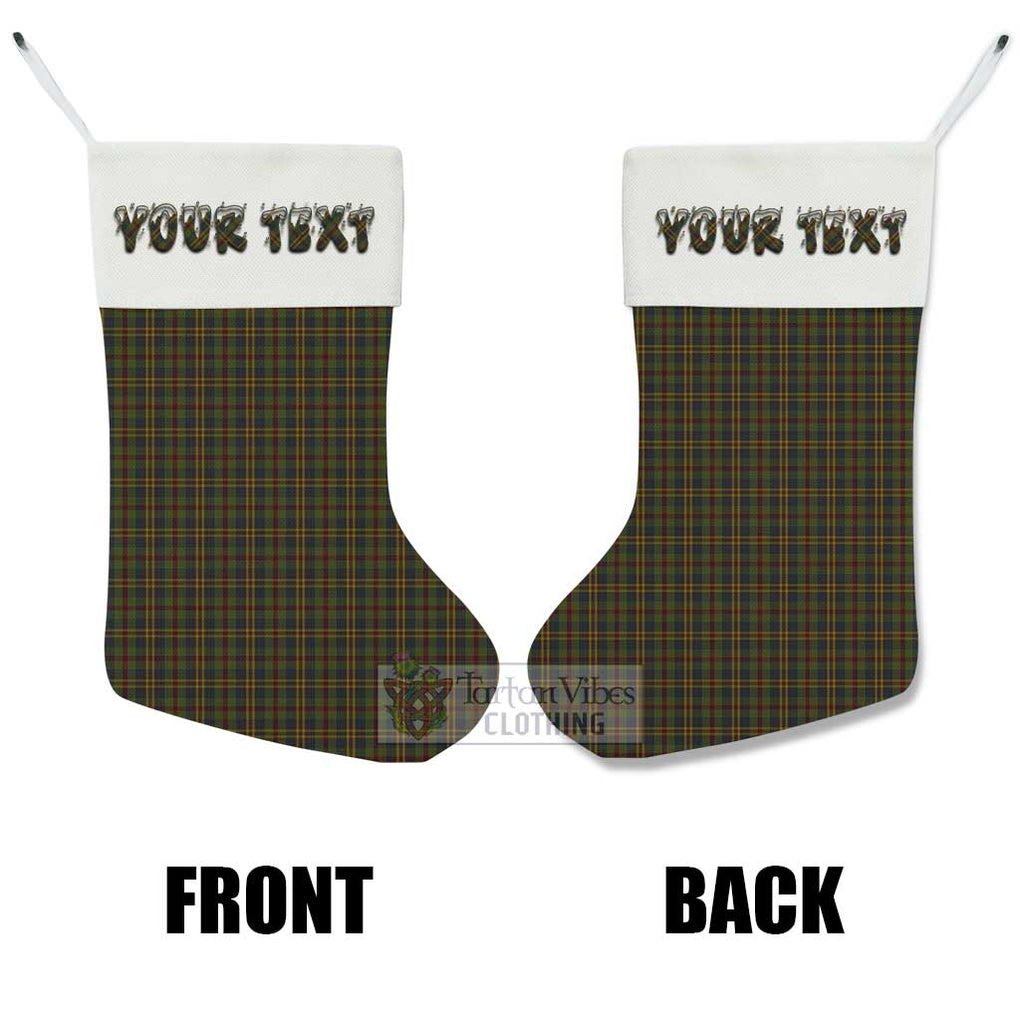 Tartan Vibes Clothing Limerick County Ireland Tartan Christmas Stocking with Personalized Text