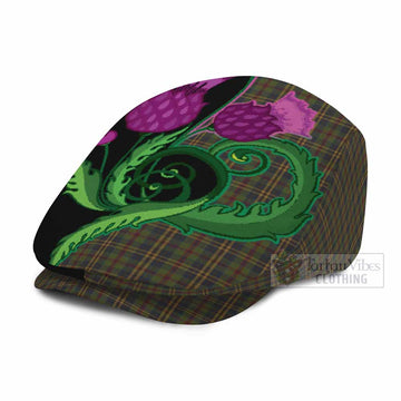 Limerick County Ireland Tartan Flat Cap, Jeff Cap Traditional Scottish Thistle