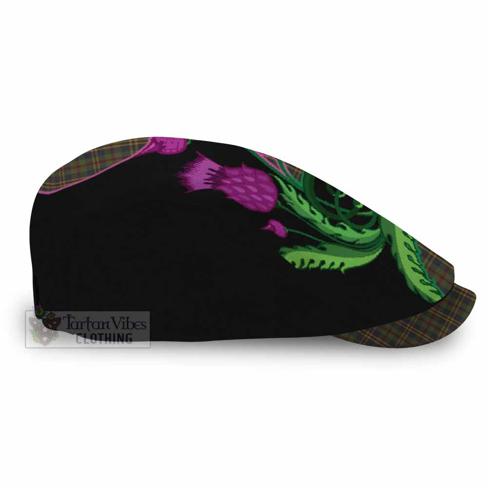 Limerick County Ireland Tartan Flat Cap, Jeff Cap Traditional Scottish Thistle