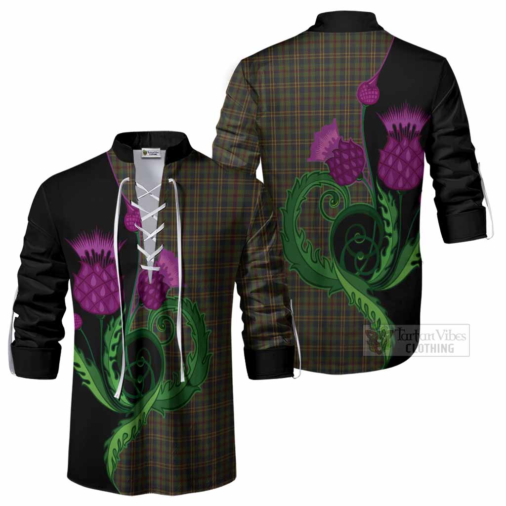 Limerick County Ireland Tartan Ghillie Shirt Traditional Scottish Thistle