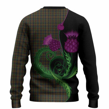 Limerick County Ireland Tartan Knitted Sweater Traditional Scottish Thistle