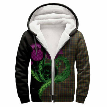 Limerick County Ireland Tartan Sherpa Hoodie Traditional Scottish Thistle