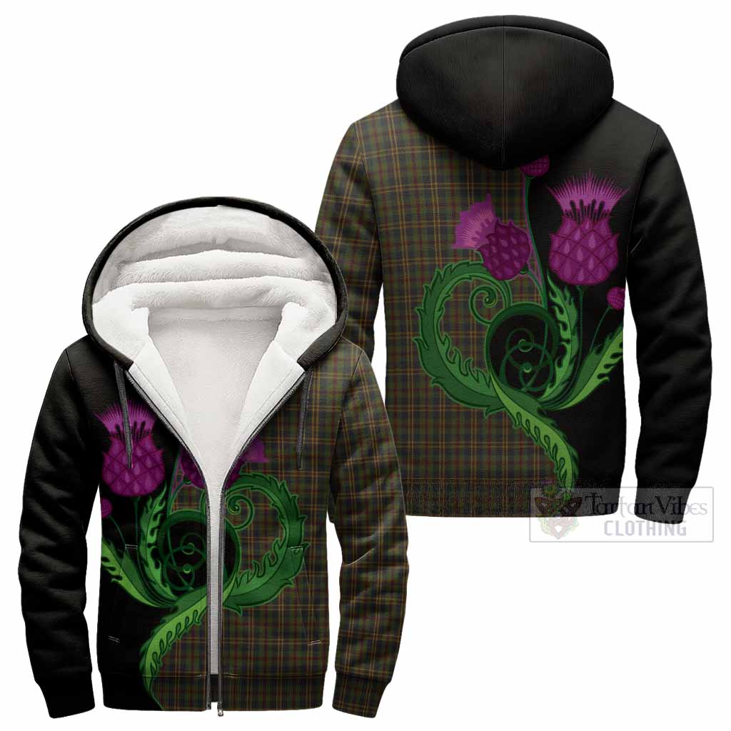 Limerick County Ireland Tartan Sherpa Hoodie Traditional Scottish Thistle