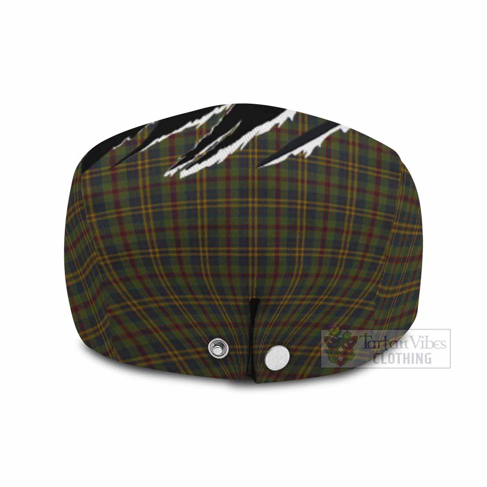 Limerick Tartan Loch Ness Monster Flat Cap, Jeff Cap Celtic Knot Nessie Art