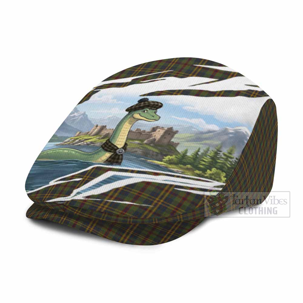 Limerick Tartan Loch Ness Monster Scottish Heritage Art Flat Cap, Jeff Cap