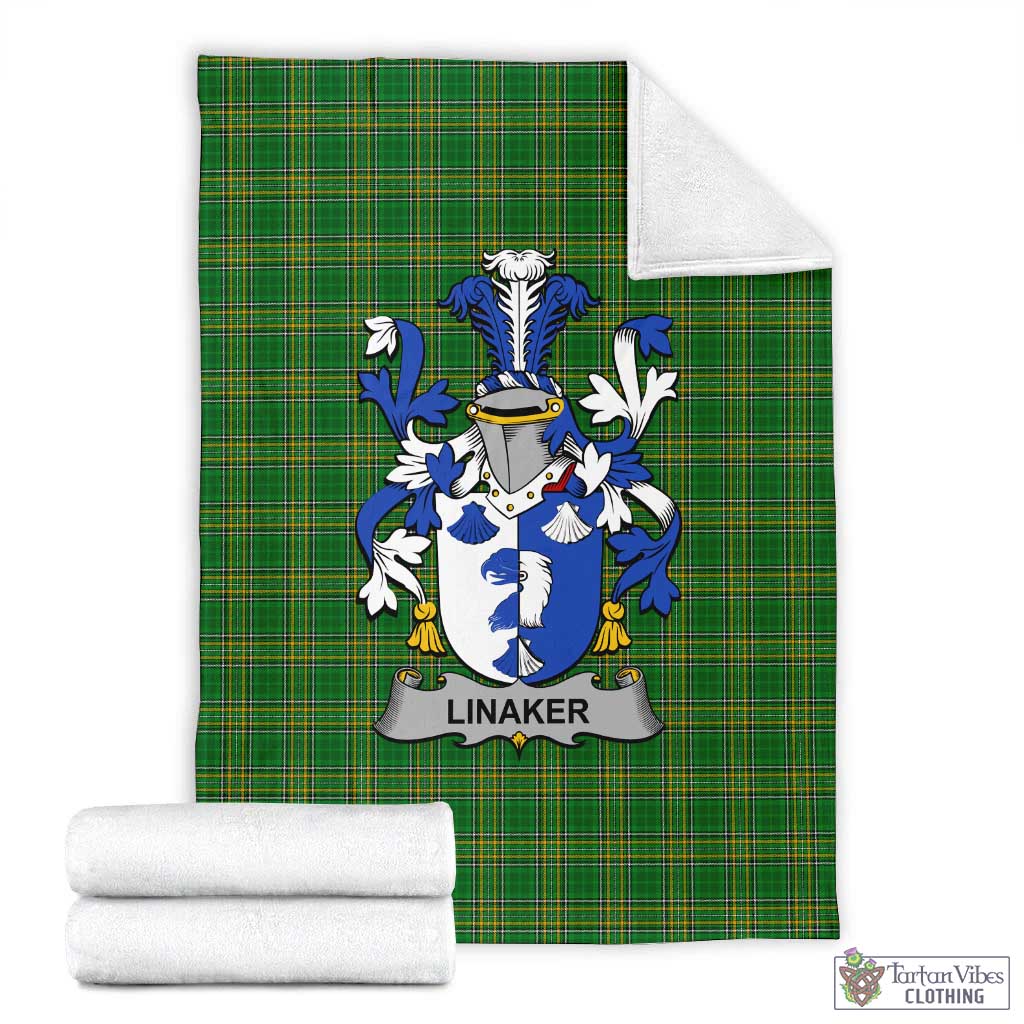 Linaker Irish Clan Tartan Blanket with Coat of Arms X-Large 59 x 79 inches 150 x 200 cm - Tartan Vibes Clothing