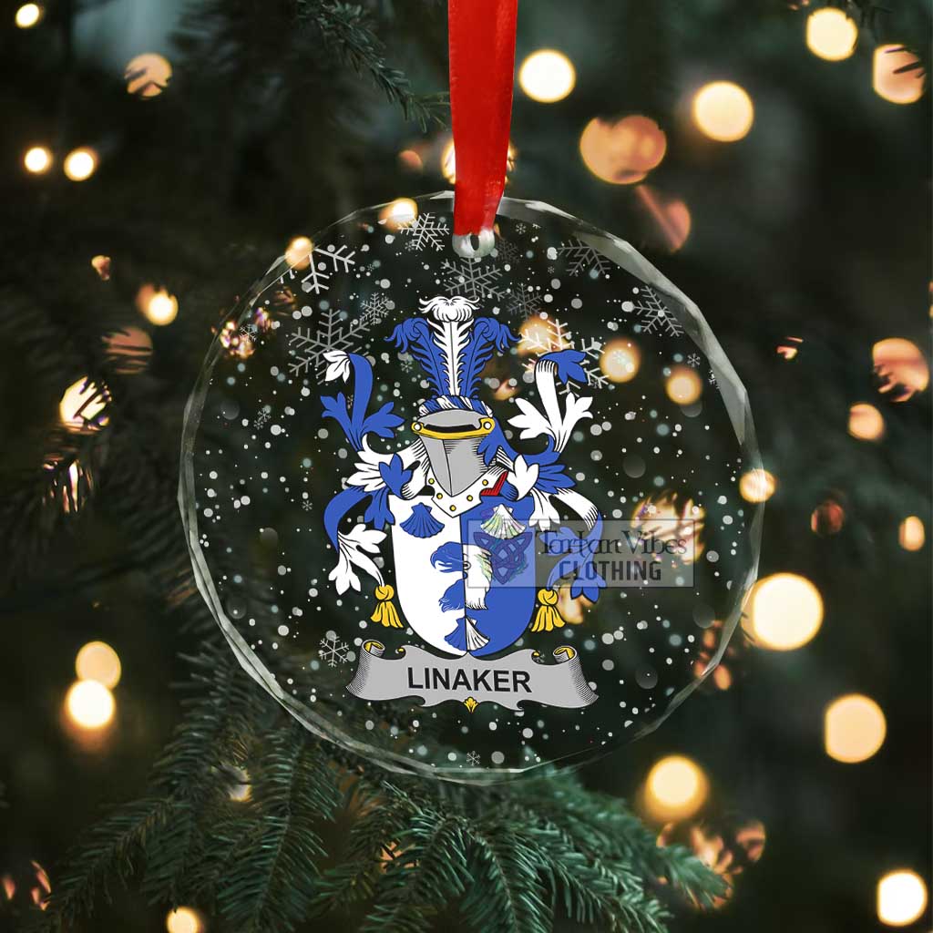 Linaker Irish Clan Christmas Glass Ornament with Coat of Arms - 2D-tartanvibesclothing
