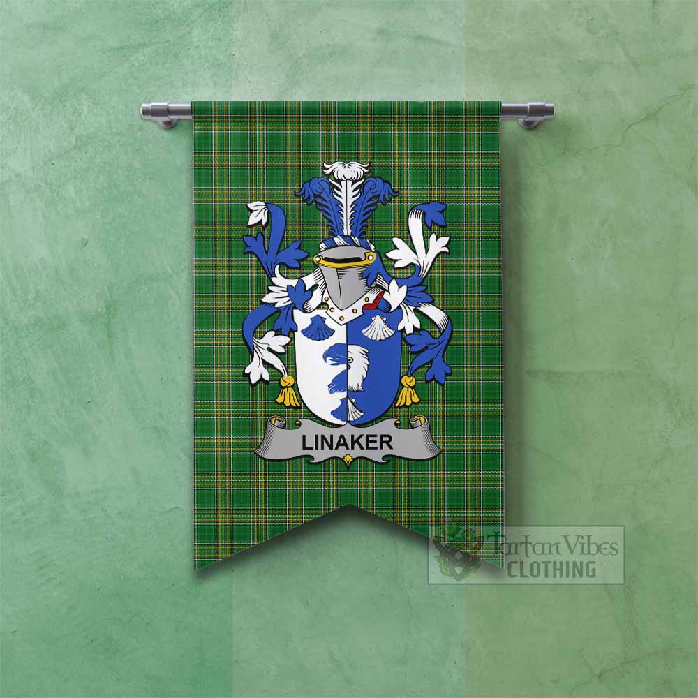 Linaker Irish Clan Tartan Gonfalon, Tartan Banner with Coat of Arms Fishtail - Tartan Vibes Clothing
