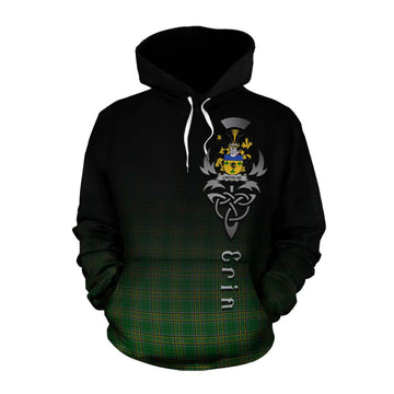Tartan Vibes Clothing Lincolne Irish Clan Cotton Hoodie with Coat of Arms Erin Go Bragh Celtic Inspired