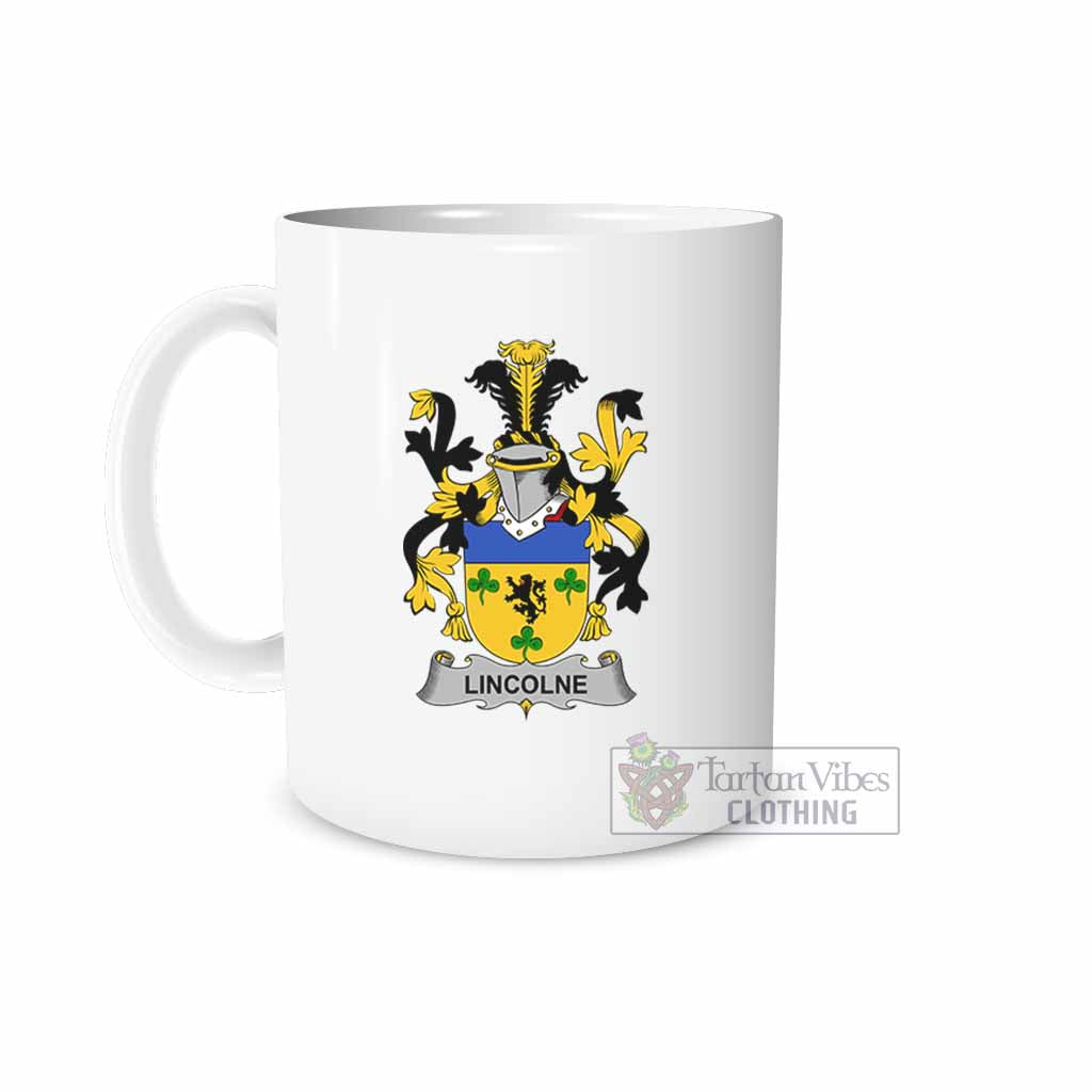 Lincolne Irish Clan Coat of Arms Ceramic Mug White - 2D-tartanvibesclothing