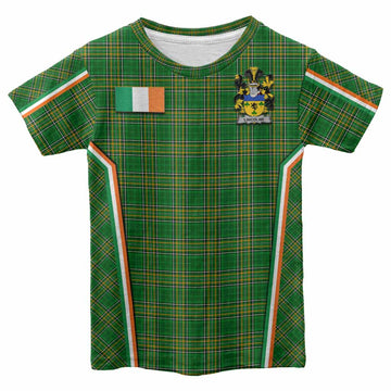 Lincolne Irish Clan Coat of Arm Tartan Kid T-shirt Flag Style
