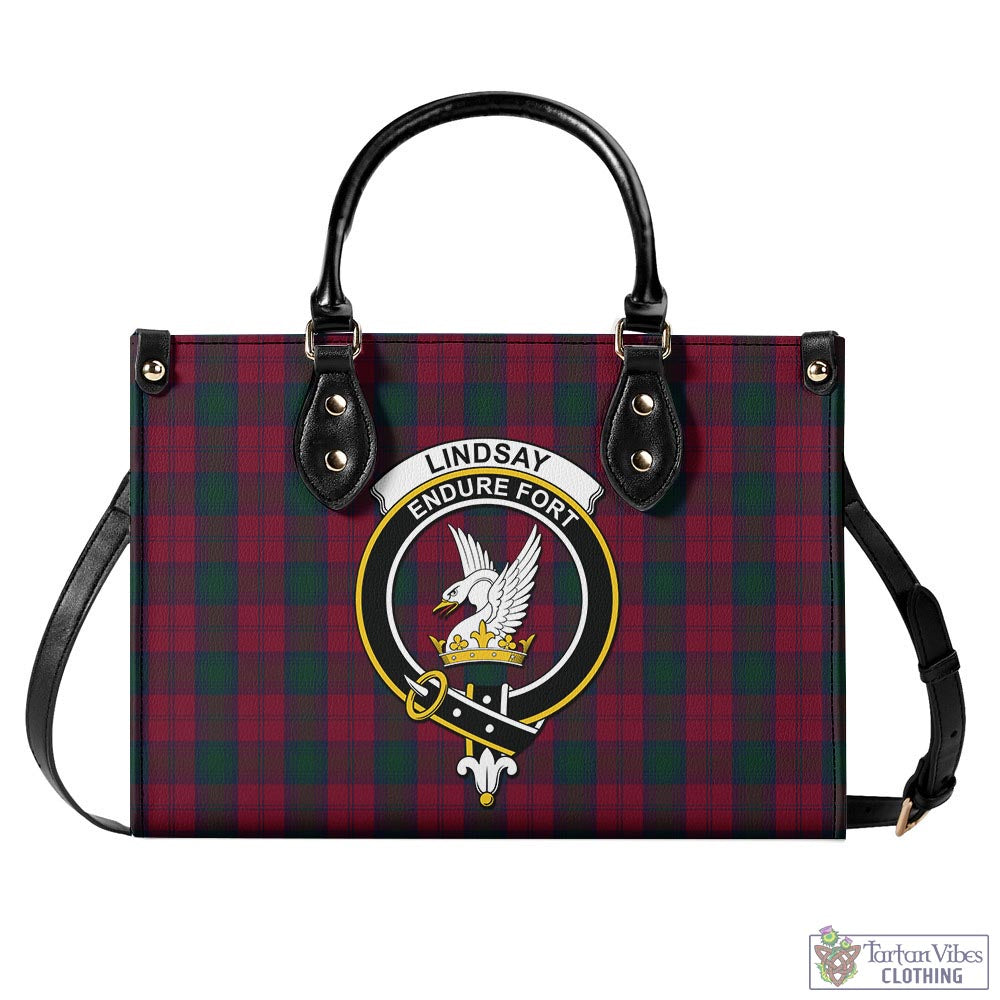 Tartan Vibes Clothing Lindsay Tartan Luxury Leather Handbags with Family Crest