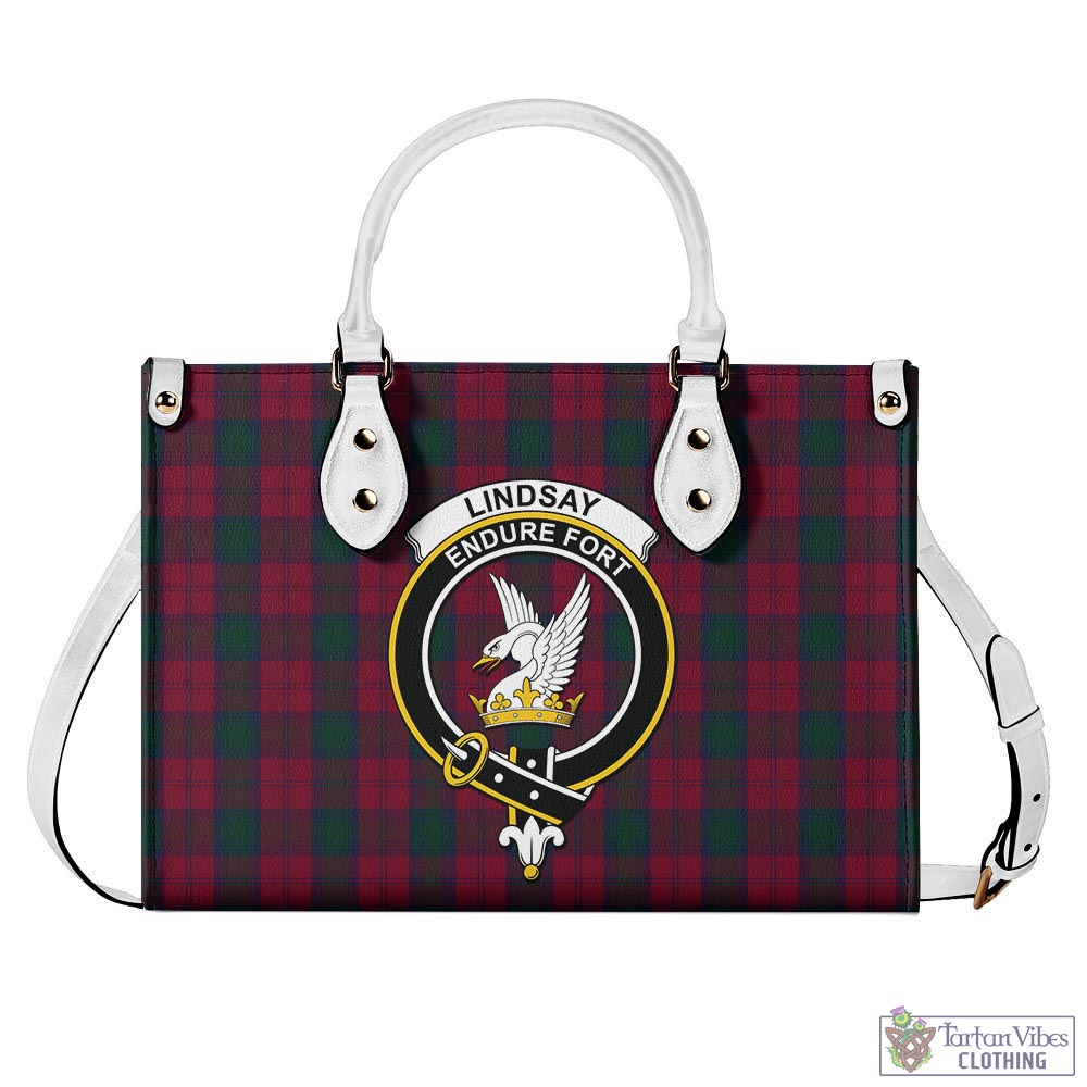 Tartan Vibes Clothing Lindsay Tartan Luxury Leather Handbags with Family Crest