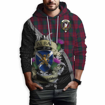 Tartan Vibes Clothing Lindsay Tartan Family Crest Hoodie Lion Rampant Royal Thistle Shield Celtic Inspired