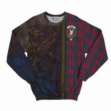Tartan Vibes Clothing Lindsay Tartan Family Crest Sweatshirt Alba Gu Brath Be Brave Lion Ancient Style