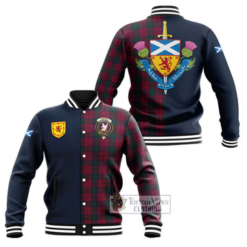 Lindsay Tartan Baseball Jacket Alba with Scottish Lion Royal Arm Half Style