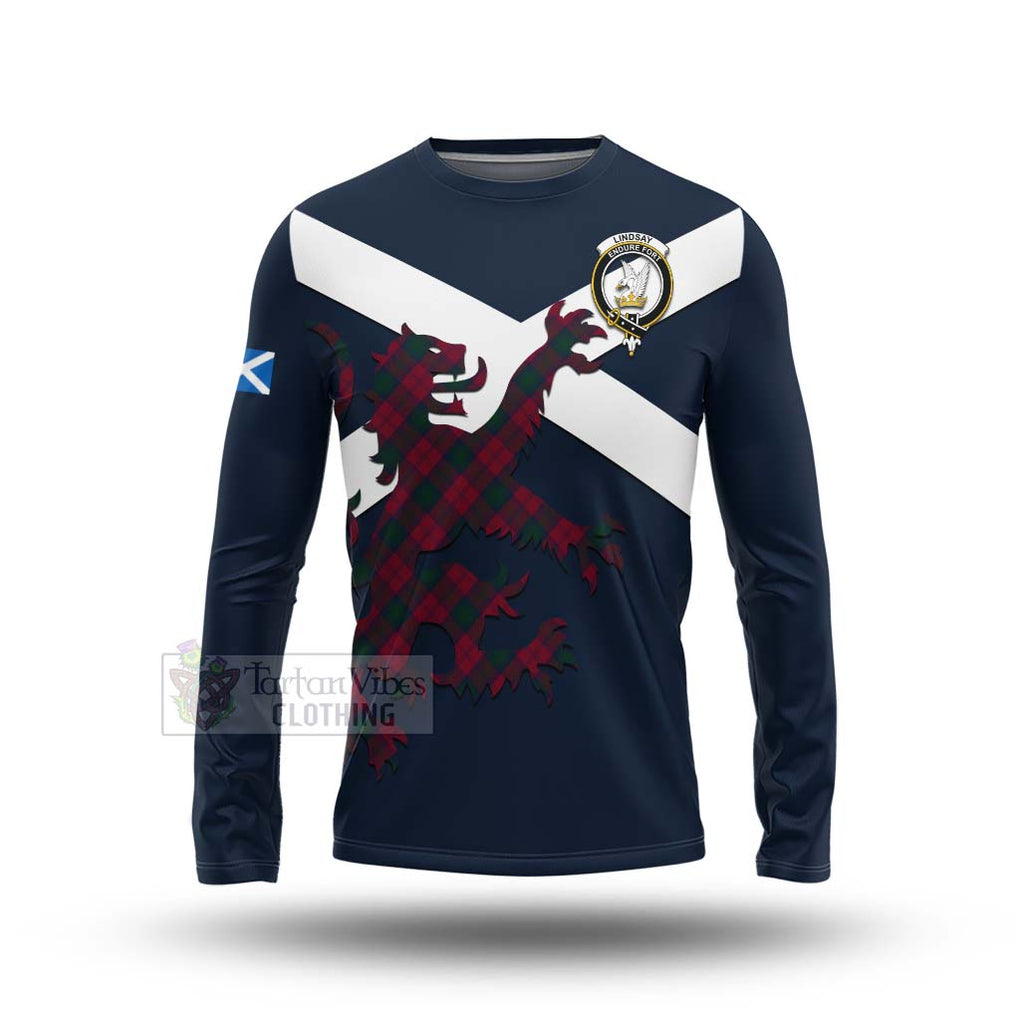 Tartan Vibes Clothing Lindsay Tartan Lion Rampant Long Sleeve T-Shirt – Proudly Display Your Heritage with Alba Gu Brath and Clan Name