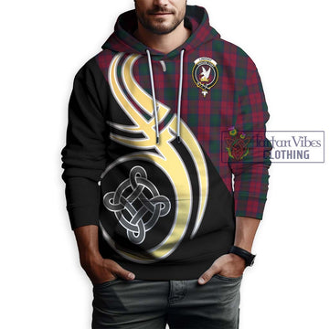 Lindsay Tartan Hoodie with Family Crest and Celtic Symbol Style Zip Hoodie - Tartan Vibes Clothing