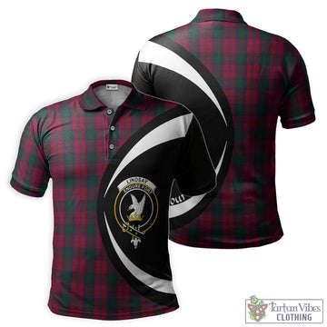 Lindsay Tartan Men's Polo Shirt with Family Crest Circle Style Kid - Tartan Vibes Clothing
