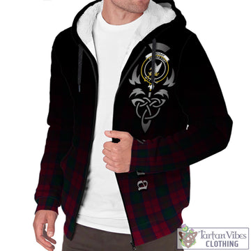 Lindsay Tartan Sherpa Hoodie Featuring Alba Gu Brath Family Crest Celtic Inspired