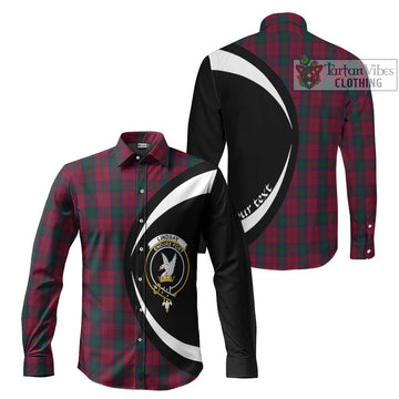 Lindsay Tartan Long Sleeve Button Up with Family Crest Circle Style