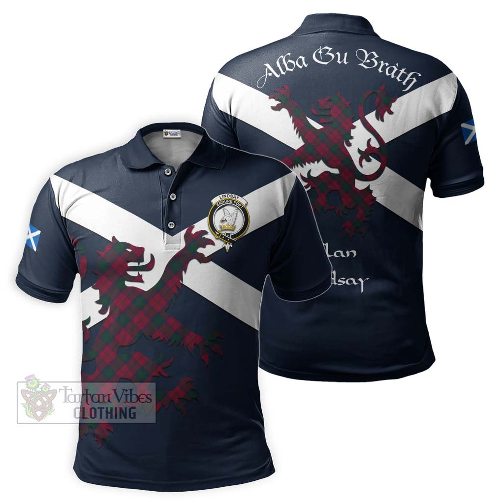 Tartan Vibes Clothing Lindsay Tartan Lion Rampant Polo Shirt – Proudly Display Your Heritage with Alba Gu Brath and Clan Name