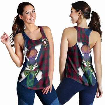 Tartan Vibes Clothing Lindsay Tartan Family Crest Women's Racerback Tanks Scottish Thistle Celtic Inspired