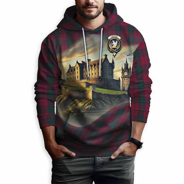 Tartan Vibes Clothing Lindsay Tartan Family Crest Hoodie with Scottish Ancient Castle Style