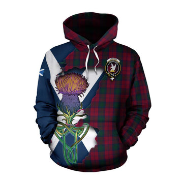Lindsay Tartan Family Crest Cotton Hoodie Scottish Thistle Celtic Inspired