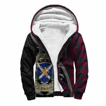 Lindsay Tartan Family Crest Sherpa Hoodie Lion Rampant Royal Thistle Shield Celtic Inspired