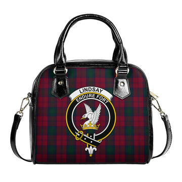 Lindsay Tartan Shoulder Handbags with Family Crest