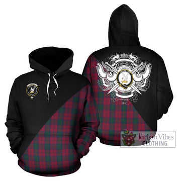 Lindsay Tartan Hoodie with Family Crest and Military Logo Style Zip Hoodie - Tartanvibesclothing Shop