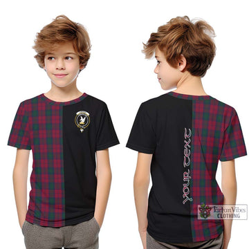 Lindsay Tartan Kid T-Shirt with Family Crest and Half Of Me Style Youth XL Size14 - Tartanvibesclothing Shop