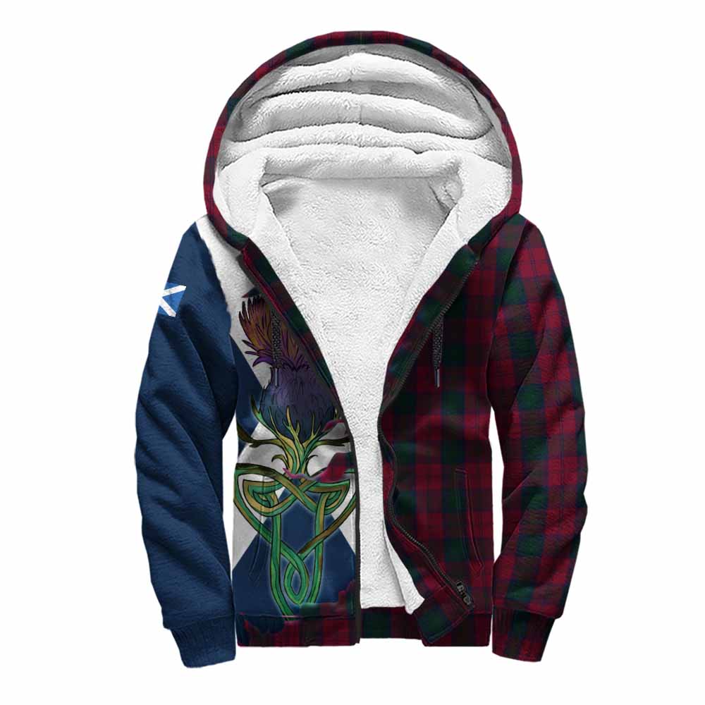 Tartan Vibes Clothing Lindsay Tartan Family Crest Sherpa Hoodie Scottish Thistle Celtic Inspired