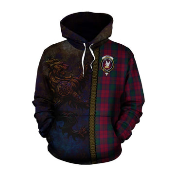 Tartan Vibes Clothing Lindsay Tartan Family Crest Cotton Hoodie Alba Gu Brath Be Brave Lion Ancient Style