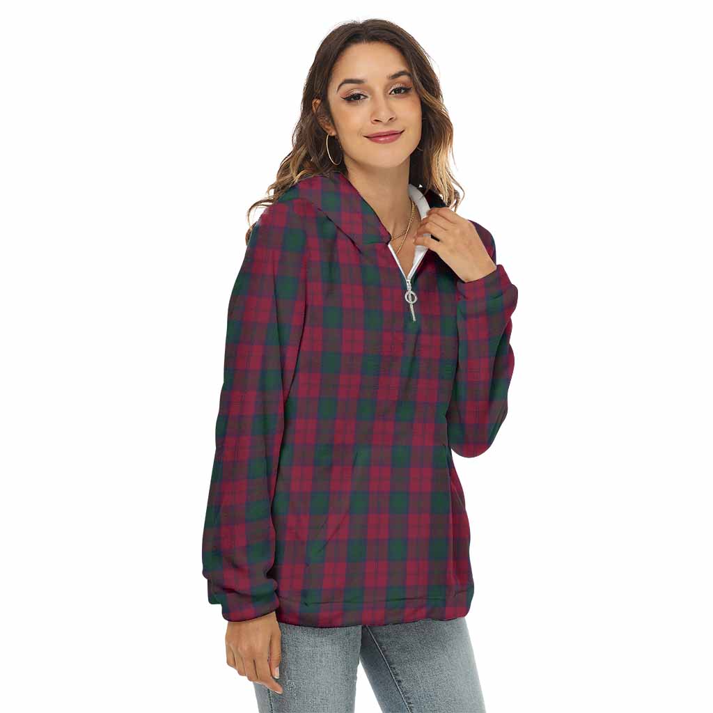 Tartan Vibes Clothing Lindsay Tartan Women's Borg  Half Zip Fleece Hoodie
